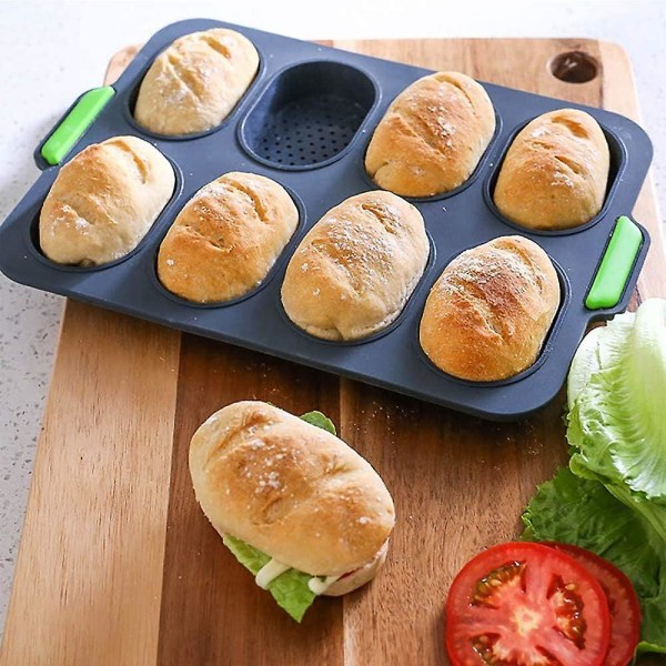 Mini baguette bakplåt, non-stick perforerad panna för krispiga brödlimpor
