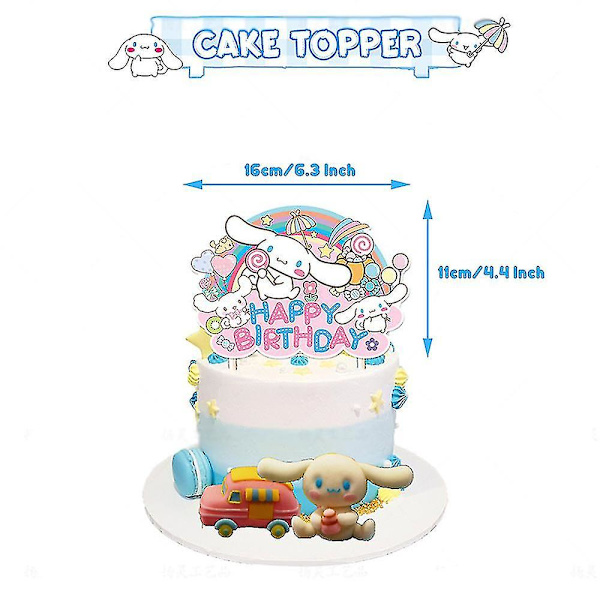 Tecknad Hund Barn Födelsedagsfest Dekorationer, Kawaii Cinnamoroll Hund Kalas Tillbehör, Inkluderar Födelsedagsbanner, Ballonger, Valp Tårtdekorationer