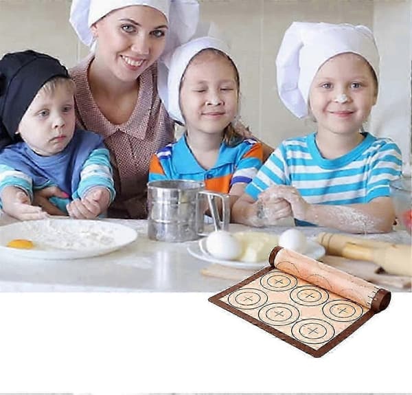 Silikon bakeunderlag sett, 2-pakning non-stick silikonforing for bakeformer og rulling 2 pieces