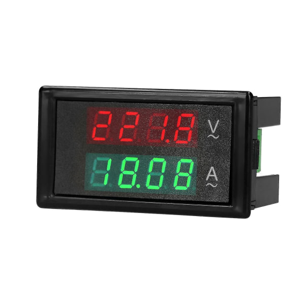 AC 80-300V 100A Digital Voltmeter Amperemeter Ampere Tester Mätare Grön Röd LED Amp Dubbel Display AC Panel Strömmätare Tester Med Strömtransformator