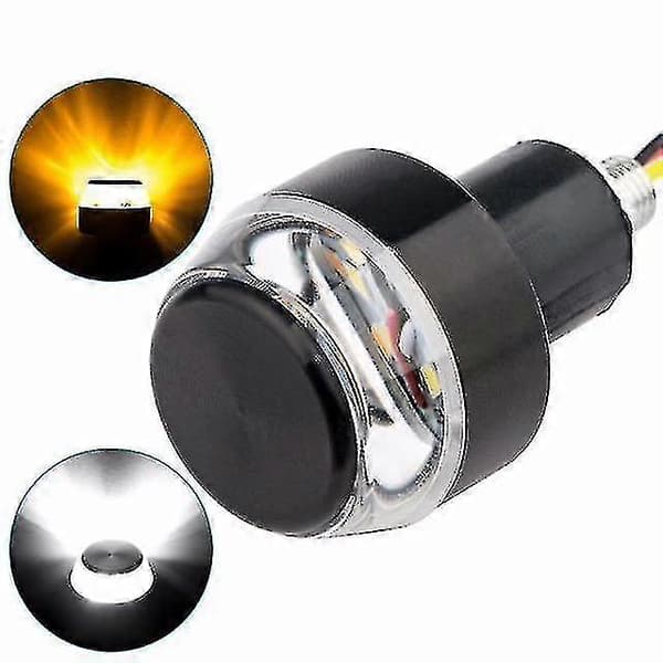 2-pakning motorsykkel LED styreende blinklys DC 12V hvit gul blinker