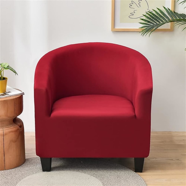 Piece Stretch almindeligt lænestolsbetræk, ensfarvet lænestolsbetræk, sofabetræk med armlæn Karstolbeskytter (rød)