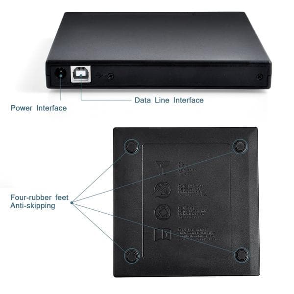 Extern CD/DVD-enhet för Laptop, USB3.0 & Typ C DVD-spelare
