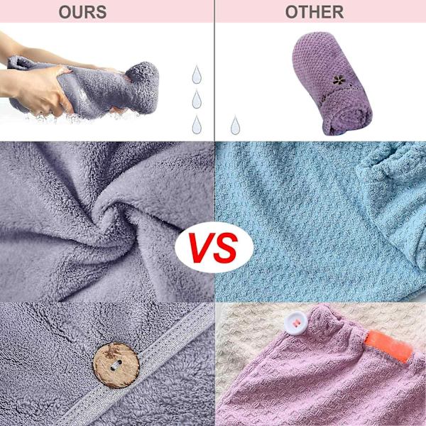 Mikrofiber Set - Anti Frizz MicrofiberHårhandduk för lockigt långt hår Torkhanddukar-Qu