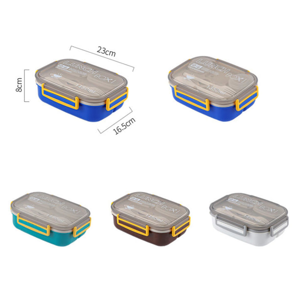 All-in-1 moderni lounasrasia 2 pinottavalla astialla Astianpesukoneessa kestävä Bento Box -elintarvikeastia Blue 3