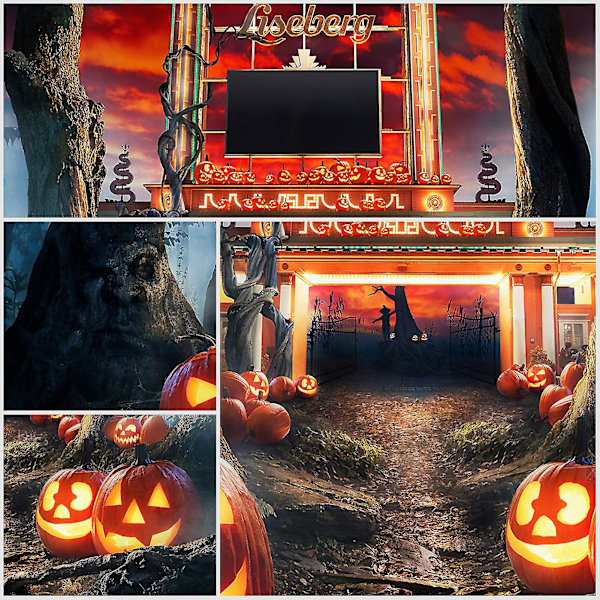 Halloween Tema Fotobakgrunn Portrett Fotografering Baktepper Med Gresskarmønster Fotostudio Rekvisitter For Portrettbilder Festdekorasjon, Si