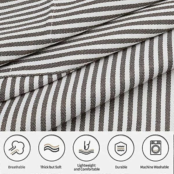 2-pack Kitchen Aprons, Adjustable Soft Chef Aprons with 2 Pockets for Men and Women (Black/Brown Stripes)