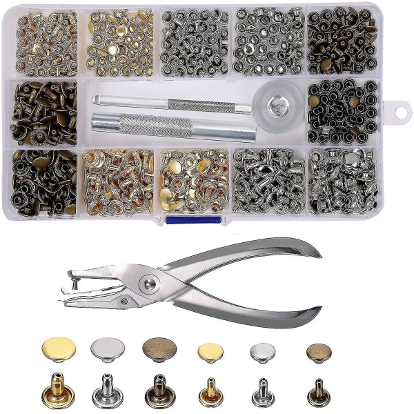 Leather Rivets 240 Set 2 Sizes Double Rivet Tubular Metal Studs