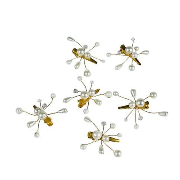 Brudehårklemme Bryllupshårkam - Perlebryllupshårtilbehør for bruder og blomsterpiker - Brudehårstykke for bryllupshodeplagg (5 stk)