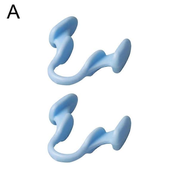 Mini snorkestopper i silikon, elastisk neseklemme, anti-snorkeutstyr blue 1pcs