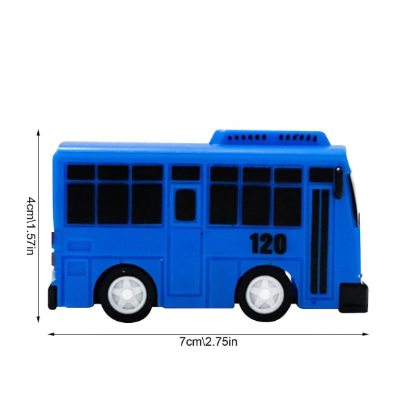 4 kpl Little Bus Tayo Toy, Little Bus Tayo Car Toy Set, vedä takaisin miniautoja kaverille Mini (tayo Rogi Gani Rani) 5PCS Minibuses