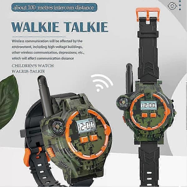 Walkie Talkies, Ure & Legetøj til Børn: 2ST Multifunktionelle Intercoms med Ur - Interaktive Uddannelseslegetøj