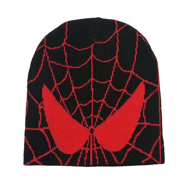 Spider-man Voksne Unisex Vinter Warm Beanie Hat Til Mænd Kvinder Superhelte Spiderman Ski Skull Cap Cosplay kostume Black