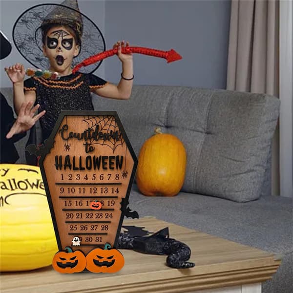 Nedtelling til Halloween-kalender Tre Advent Gresskar Antall Morsomt