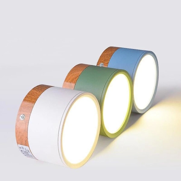 Led Loft Downlight Dæmpbar 7w 9w Overflademonteret loftslampe Træ Moderne Lys Spotlight Soveværelse Stue Homekit Bbulb Yellow 7W white light