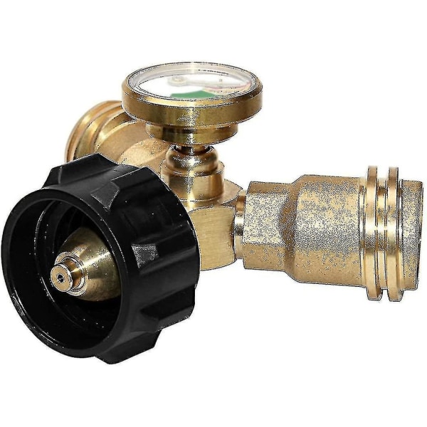 Barsinfi Splitter, Propantank Y-Splitter Adapter, Med Instrument, 2-vejs Lpg Adapter T-forbindelse