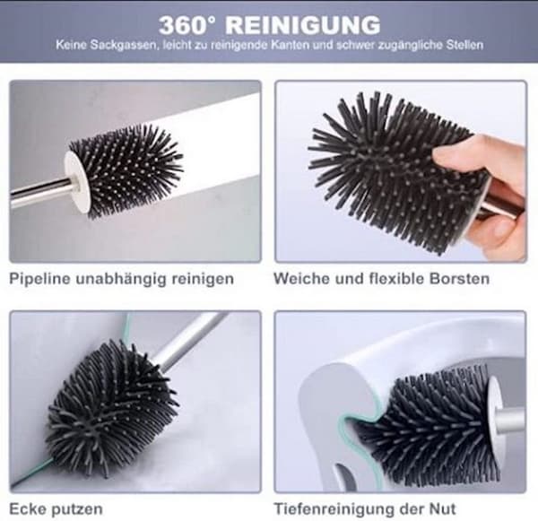 Silikonborste med hållare, Luktfritt borstsystem