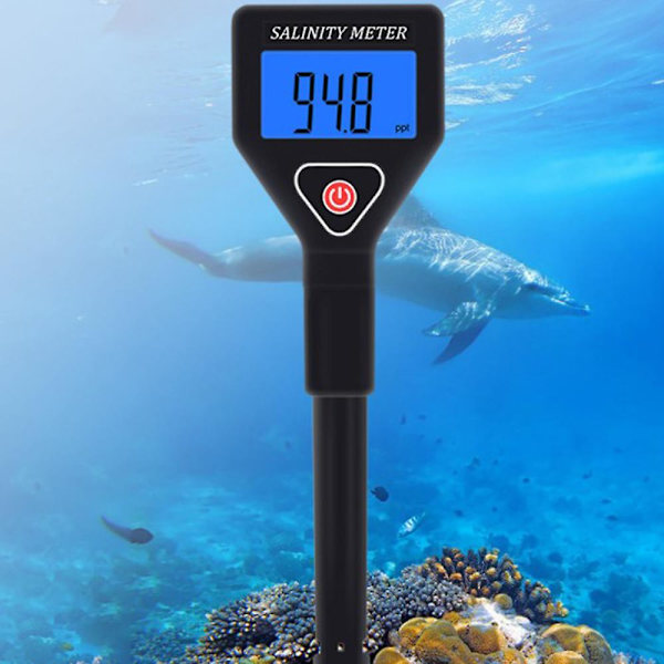 Bärbar salthaltsmätare Salinometer Halometer Saltmätare Saltvattenmat Salthaltstestare Salt C Black