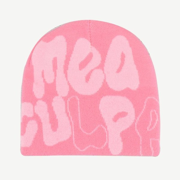 2023 Uudet Knitting Pipot Hattu Miesten Naiset Kappale Laadukas Cap Mea Culpa Y2k Lämmin muoti Hundred Take Cold Cap Naisten Hatut Pink