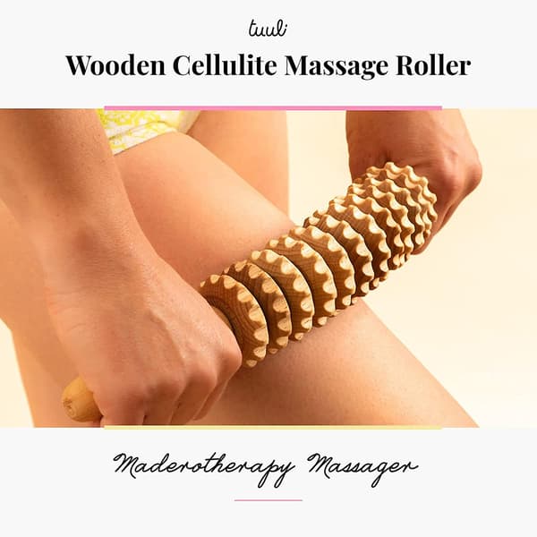 42 cm Tilbehør Anti Cellulite Massagerulle Lårmassageapparat Maderoterapi Træ