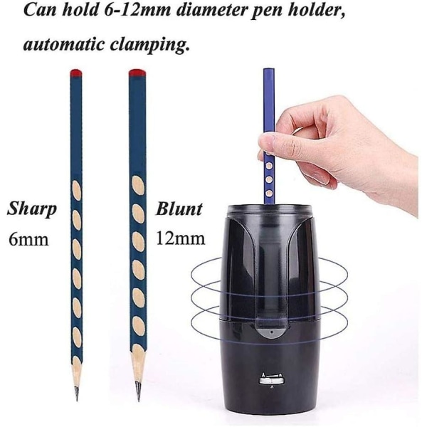 Groer Elektrischer Bleistiftspitzer, Wiederaufladbarer USB Bleistiftschneider Fr 6-12 Mm Bleistifte Automatischem Schwerlast Mechanisch Bleistiftspitz