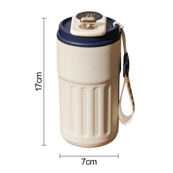 450 ml LED-lämpötilanäyttö tyhjiöeristetty vesipullo BPA-vapaa vuototiivis pitää kylmänä/lämpimänä 12h kaksiseinäinen eristekuppi ruostumatonta terästä Black