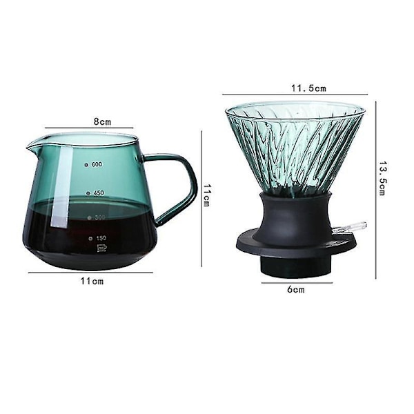 600ml Immersion Dripper Switch Glas V60 Hæld Over Kaffemaskine V Form Kaffetragt Og Filtre