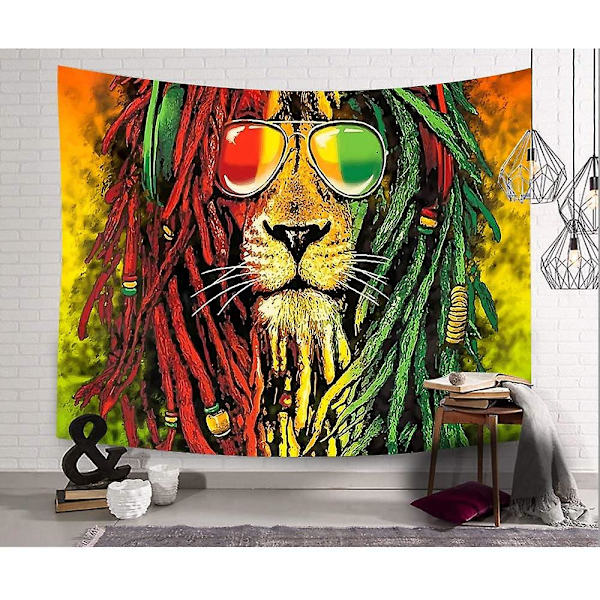 Rasta Gobelin Rastafari Løvehode Bob Vegghengende Gobelin For Stue Soverom Hybeldekor Psykedelisk