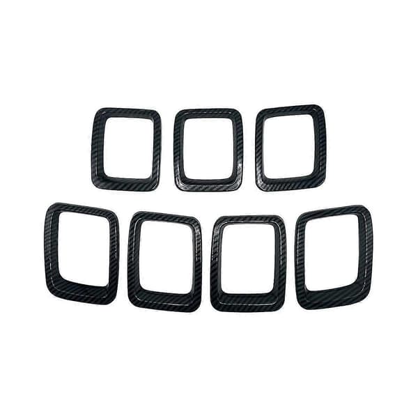 Bil Kulfiber Front Grill Mesh Indsatser Ringe Dæksler Trim Indsats Kit Til Compass Mp 2017 2018 20