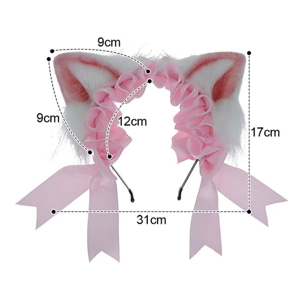 Cat Ears Pannband Lovely Ribbon Cat Hårband Halloween Party Hårbåge För Daglig Eller Festival