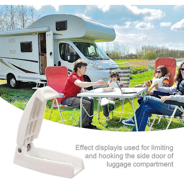 Campervan dörrlås fäste | Förvaringskrok för husvagn, Hållbart material och enkel installation, Husbil, Släpvagn, Vit