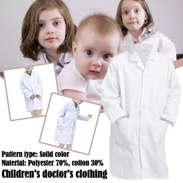 Barnläkare Veterinär Labbrock Sjuksköterska Sjuksköterska Kostym Pojkar Flickor Ny