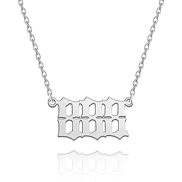 Englenummer-halskjede Sølv/gull Rustfritt stål Numerologi Smykker 888 Silver