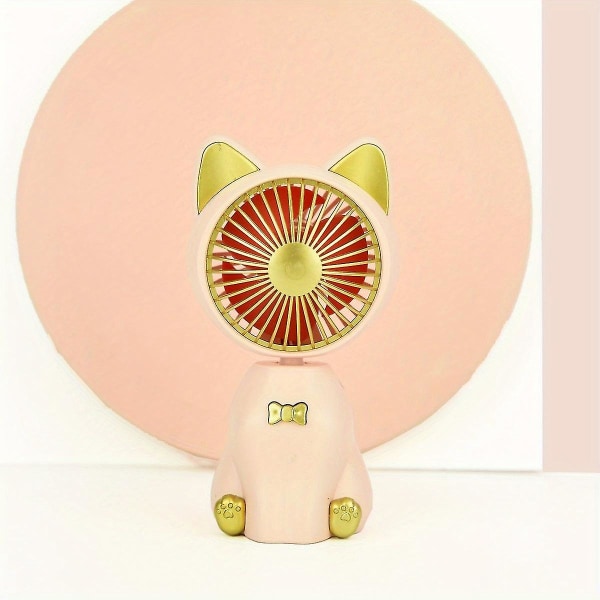 USB Genopladelig Cat Håndholdt Desktop Fan er en sød bærbar lydløs og julegave yellow