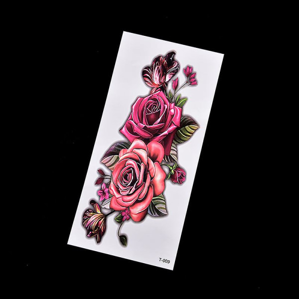 Mode Fake Midlertidig Tattoo Sticker Rose Flower Arm Body Vandtæt Kvinder Art