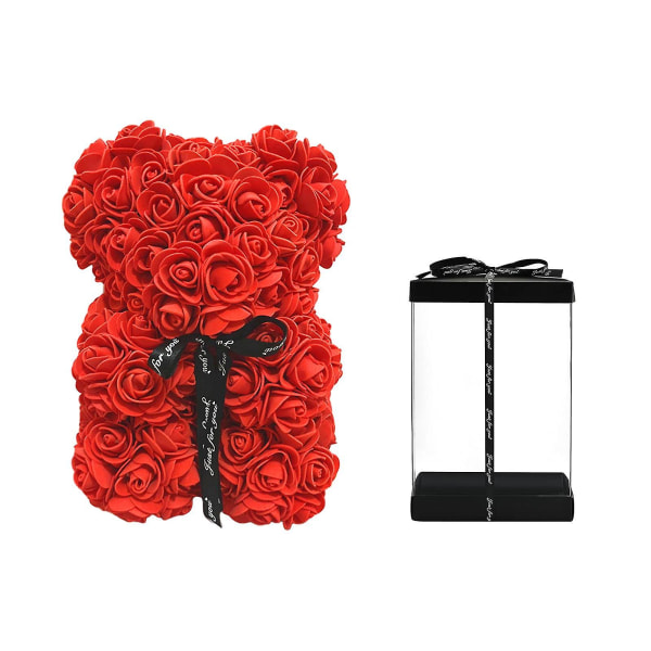 Upouusi 2023 ruusukarhu Ruusunalle Keinotekoinen ruusukukkakarhu, lahja ystävänpäiväksi, hääksi, äitienpäiväksi ja vuosipäiväksi myydyin Red