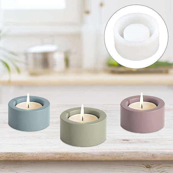 Ljusstake Form Lätt Avformning Hållbar Flexibel Silikon Ljusstaksform för DIY Heminredning