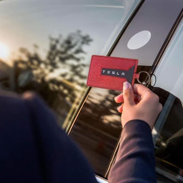 Nøglekortholder Til Model 3, Anti-støv Let Læder Med Nøglering Til Model 3 Tilbehør Sort