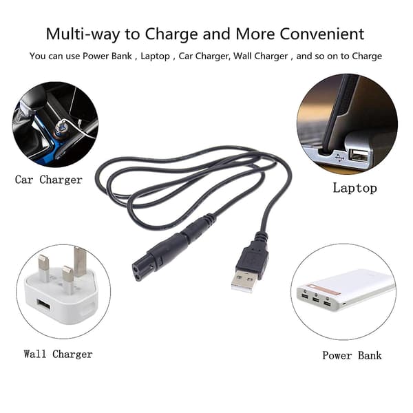 DC5.5x2.1mm Hanstik Til C8 Hunstik Strømkabel Konverteringsinterface Avec une ligne USB