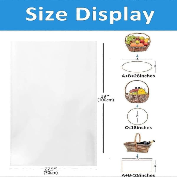 Stora Cellofan Presentpåsar - 70x100 cm med Rosetter