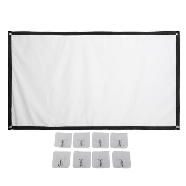 Projector Screen 100 inch HD Wrinkle-Free Foldable Portable Projection Screen with Hooks for Home Office