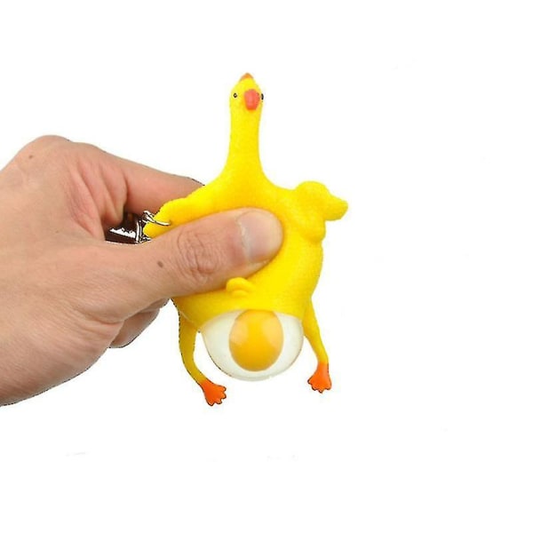 Søte kyllingegg verpende høner Overfylt stressball nøkkelring Kreativ morsom spoof vanskelige gadgets leketøy kylling nøkkelring nøkkelringer