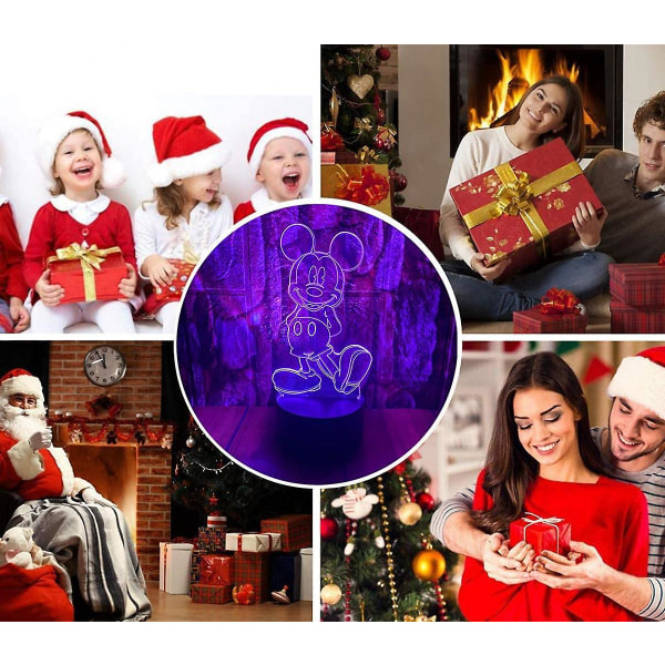 Mickey Mouse Minnie Mus Leker 3D LED Akryl Nattlys Med Fjernkontroll & Smart Touch 16 Farger Endring Dimbar USB Drevet Soveromsdekorasjon