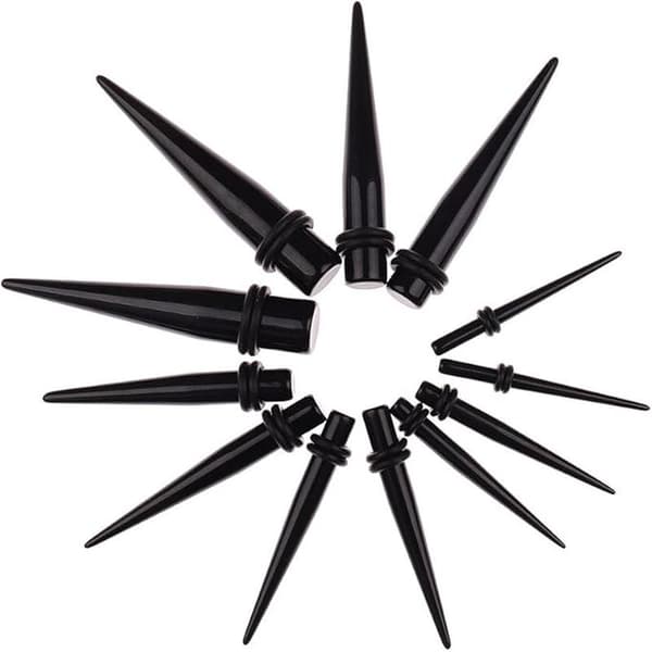 50 stk. ørestrekkingssett 14G-00G - Akryltapere og plugger