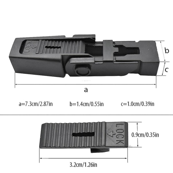 2 stk Front viskerbladsarm Fastholdende låseclips til Ii L322 Dkw100020 black