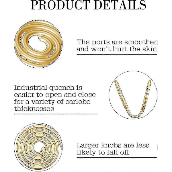 Tryk Ørering Til Keloid, Keloid Øreringe Tryk Clip, Kompression Gold