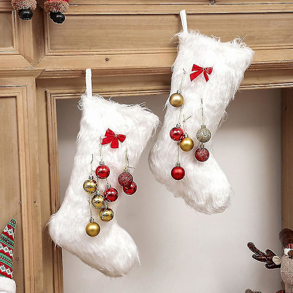 Julstrumpor Presentpåse Kreativ Plysch Godis Äpple Sock 47.5x22cm