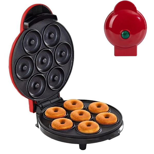 Mini Non-Stick Donitsikone, jossa 7 taskua