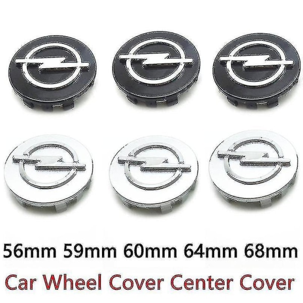 4kpl auton pyörän navan keskikorkit 56mm 59mm 60mm 64mm 68mm cover Opel Mokka Insignia Zafira Corsa Tigra Badg 4pcs 64mm Silver