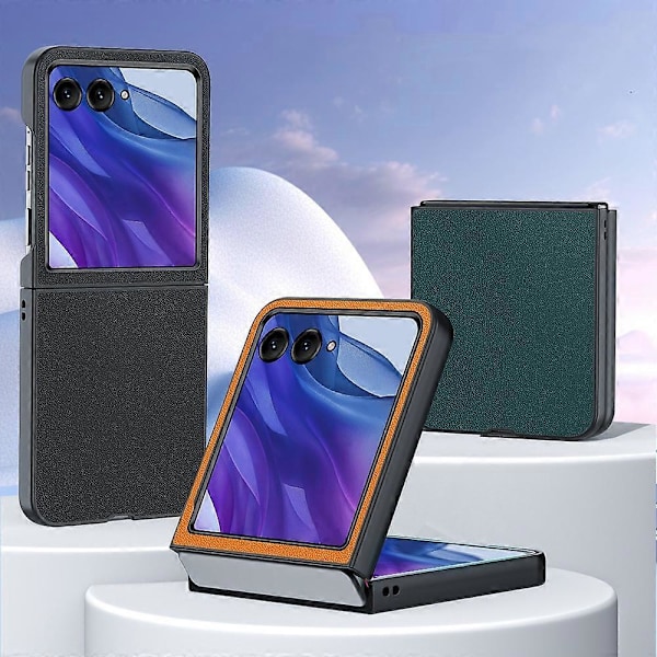 Ultratyndt, enkelt telefoncover i læder Green For Motorola Razr 50 Ultra